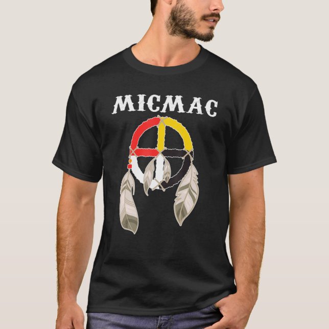 T-shirt Nation micmac Mi'kmaq Roue de médecine de la tribu (Devant)
