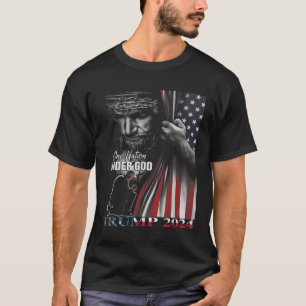 T-shirt Nation Under God Trump 2024 God American Flag 1