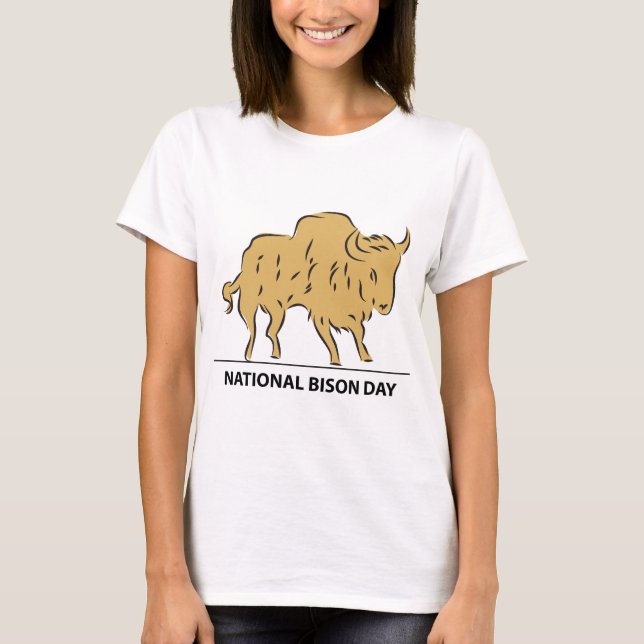 T-shirt National Bison Day Sign (Devant)