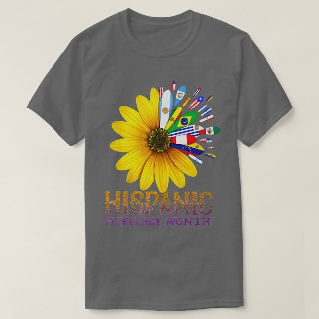 T-shirt National Hispanique Mois du patrimoine Latino Drap (Design devant)