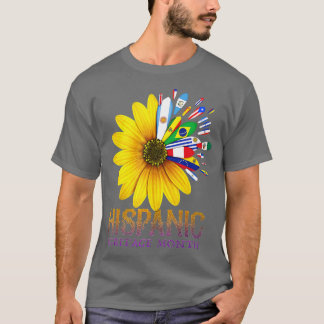 T-shirt National Hispanique Mois du patrimoine Latino Drap