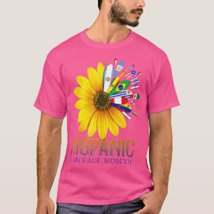 T-shirt National Hispanique Mois du patrimoine Latino Drap