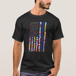 T-shirt National Hispanique Mois du patrimoine USA Drapeau