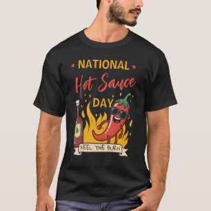 T-shirt National Hot Sauce Day Funny Hot Chili