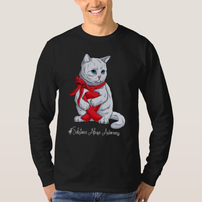 T-shirt National Substance Abuse Awareness Month Red Ribbo (Devant)