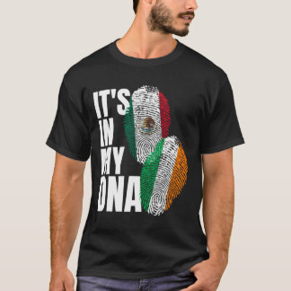 T-shirt Nationalité Du Drapeau De L'ADN Irlandais Et Mexic