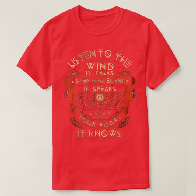 T-SHIRT NATIVE AMERICAN ÉCOUTE LE VENT QU'IL PARLE ÉCOUTER (Design devant)