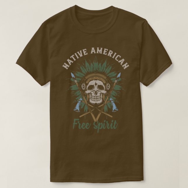 T-shirt Native American Free Spirit For Men and Women (Design devant)