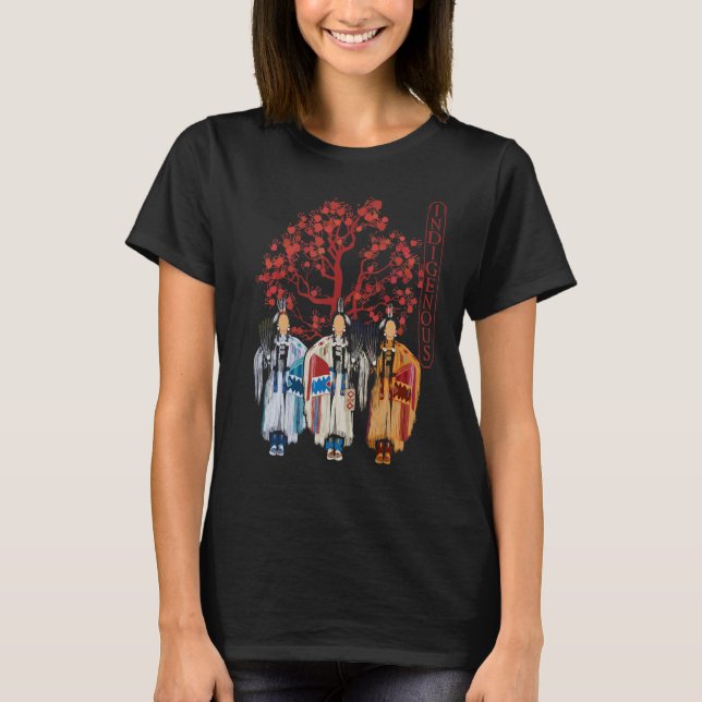 T-shirt Native American Indigenous Red Hand Indian Blood T (Devant)