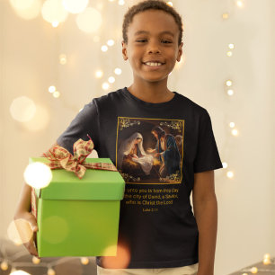 T-shirt Nativité de Noël Sainte Famille Religieuse Luc 2:1
