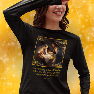 T-shirt Nativité de Noël Sainte Famille Religieuse Luc 2:1