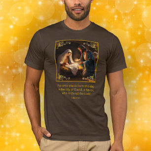 T-shirt Nativité de Noël Sainte Famille Religieuse Luc 2:1