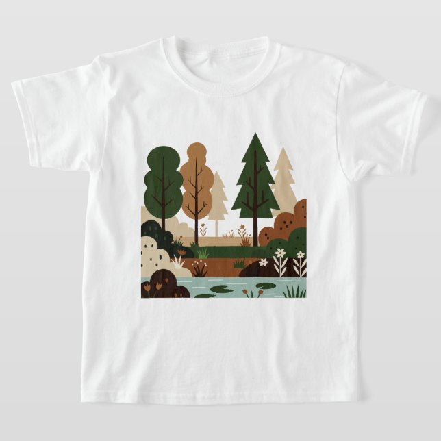 T-shirt Natural landscape in minimalist style (Poser)