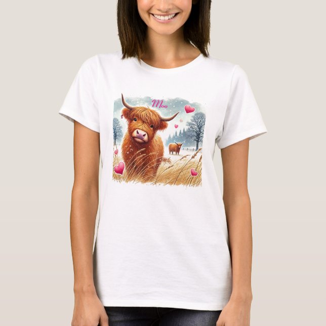 T-shirt nature de la Vache de Highland (Devant)