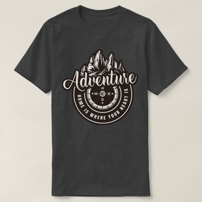 T-shirt nature dos aventure camping (Design devant)