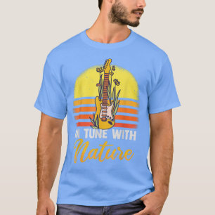 T-shirt Nature Et Musique Retro Vintage Guitare