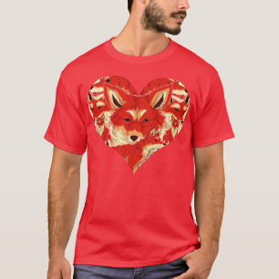 T-shirt Nature Fox Lover Coeur Animaux Animaux Fox