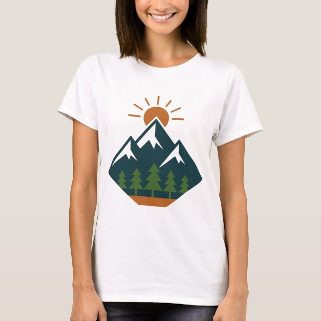 T-shirt nature moderne géométrique Mountain Advent (Devant)