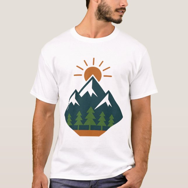 T-shirt nature moderne géométrique Mountain Advent (Devant)