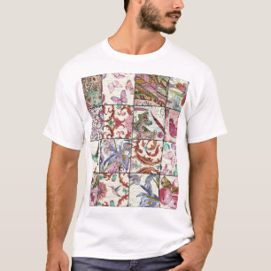 T-shirt Nature Patchwork : Chic Arrière - plan sans coutur