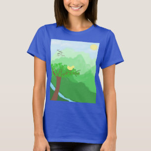 T-shirt Nature peinte avec des couleurs acryliques art