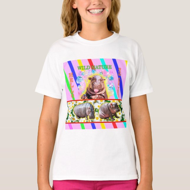 T-shirt NATURE SAUVAGE. Collection de conception HIPPO (Devant)