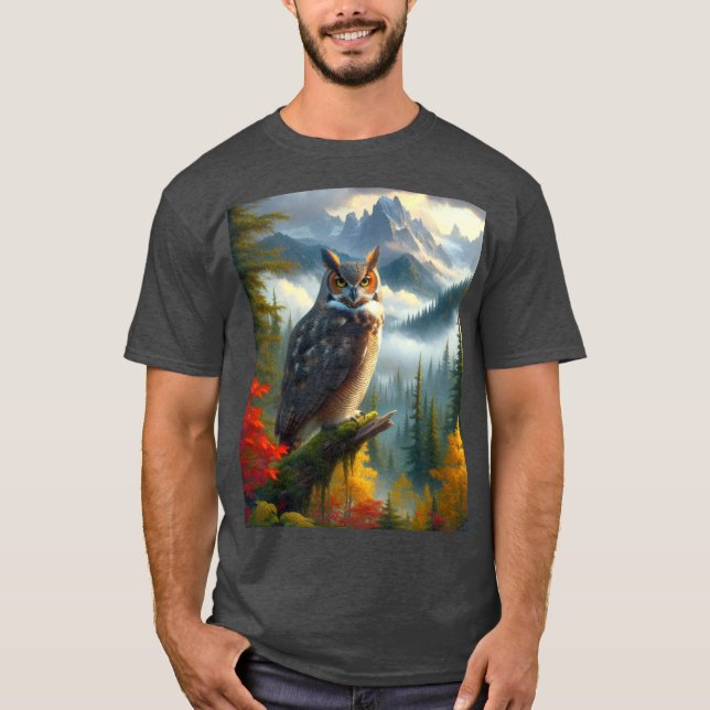 T-shirt Nature sauvage de la chouette à cornes (Devant)
