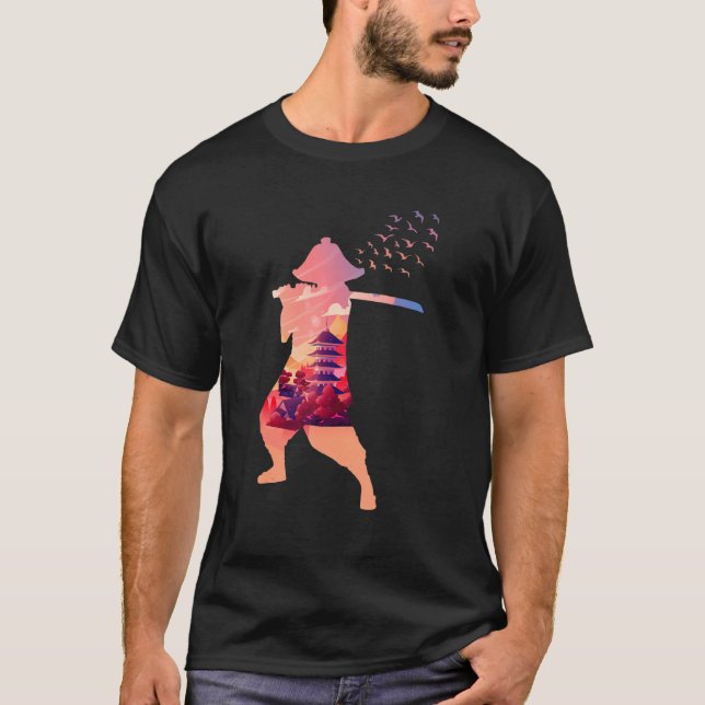T-shirt Nature traditionnelle guerrier samouraï japonais (Devant)