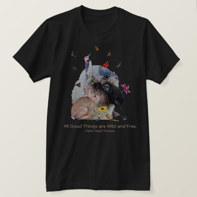 T-shirt Nature Wildlife with Thoreau cite : (Design devant)