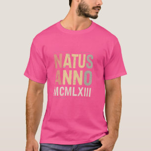 T-shirt Natus Anno 1963 Anniversaire de la fête Numéros ro