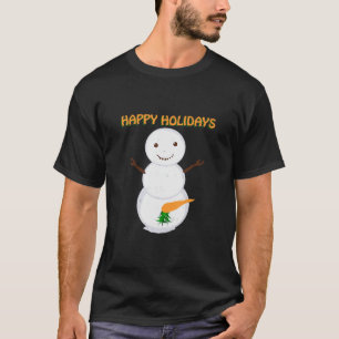 T-shirt Naughty Dirty Carrot Snowman Drôle Mauvais Noël