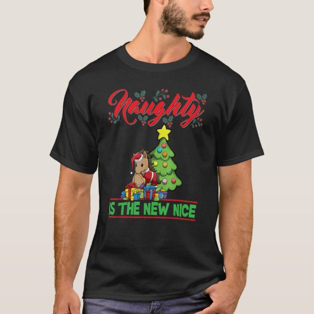 T-shirt Naughty Is The New Nice Christmas Père Noël Xmas_1 (Devant)