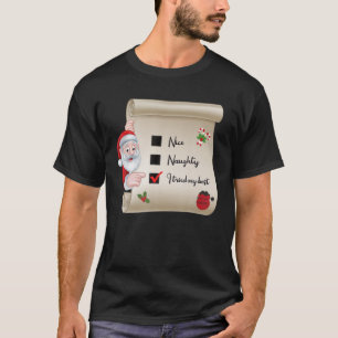 T-shirt Naughty Nice Checklist J'Ai Essayé Mon Meilleur