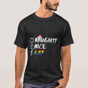T-shirt Naughty Nice Gay Rainbow Funny Gay pride Lgbt Chri