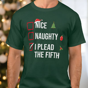 T-shirt Naughty Nice J'Ai Mené Le Cinquième Noël Drôle