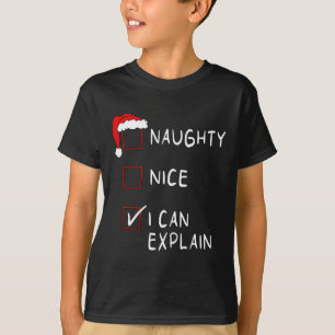 T-shirt Naughty Nice Liste Je Peux Expliquer Noël Hommes F
