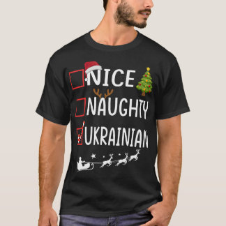 T-shirt Naughty Nice Pyjamas ukrainiens de Noël Père Noël