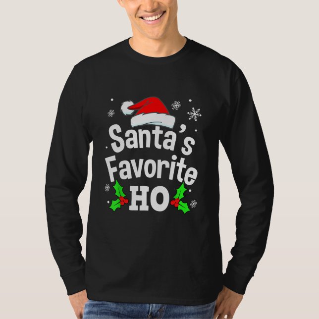 T-shirt Naughty Noël Père Noël Favori Ho Pajama (Devant)