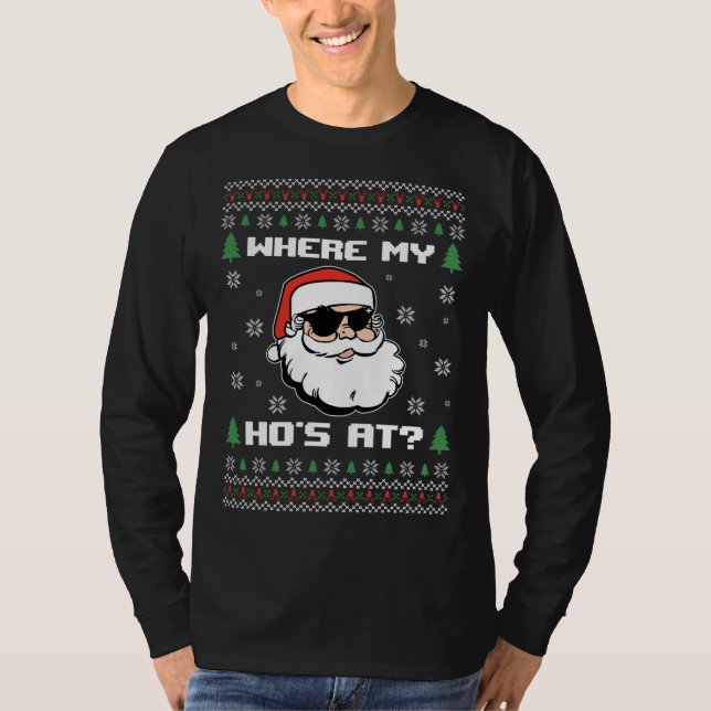 T-shirt Naughty Vilain Sweater Funny Adulte Où est (Devant)