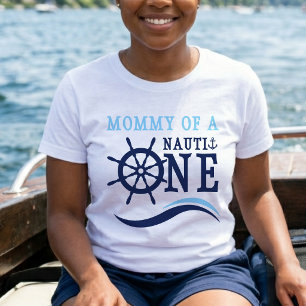 T-shirt Nauti One Marin 1er Anniversaire Casque Bleu Paren
