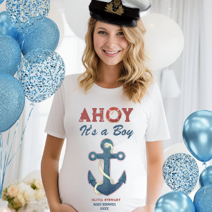 T-shirt Nautical Ahoy est un garçon Baby shower Invitation