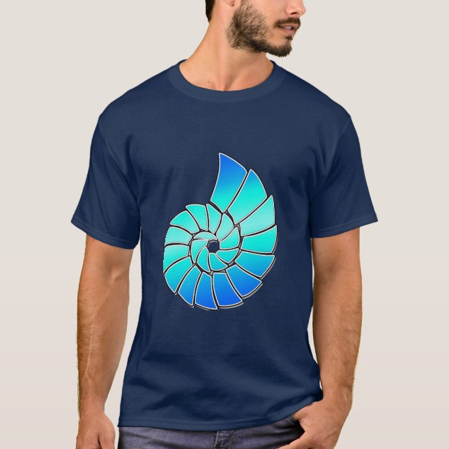 T-shirt Nautilus bleu lumineux Shell (Devant)