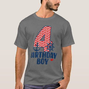 T-shirt Nautique 4E Anniversaire Garçon navigateurs 4 Anni