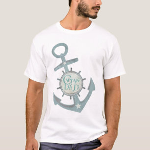 T-shirt nautique de fête des pères de capitaine