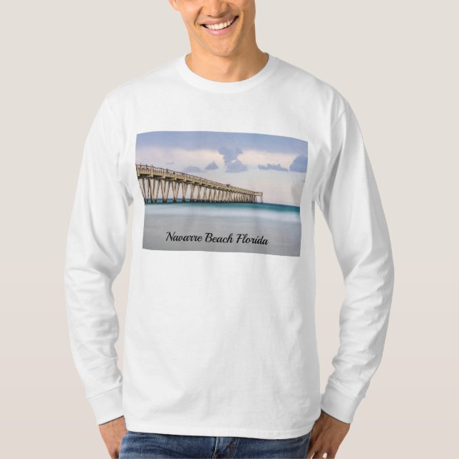 T-shirt Navarre Plage Pêche Quai Long Manche Chemise (Devant)
