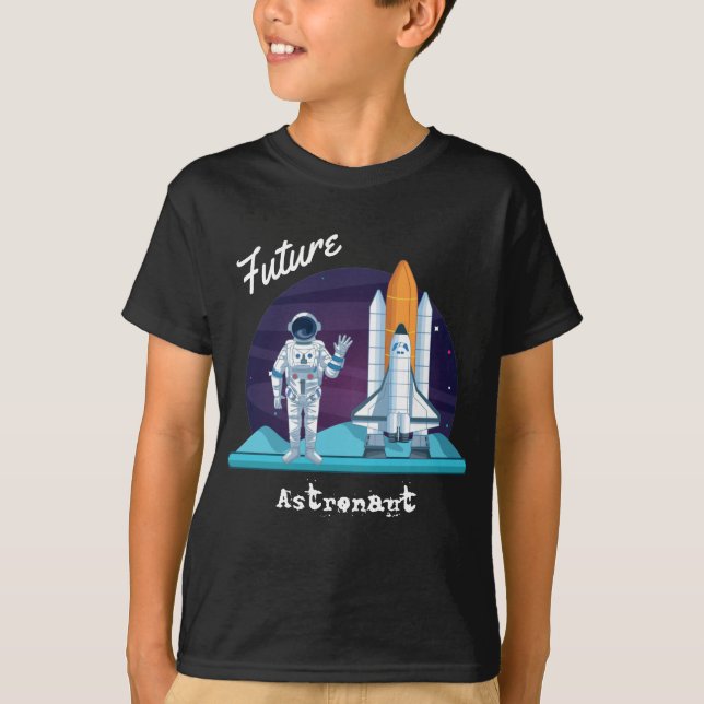 T-shirt Navette spatiale astronaute branchée Cartoon Kids (Devant)