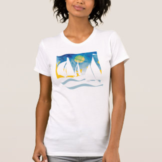 T-shirt Navigation de silhouette en mer