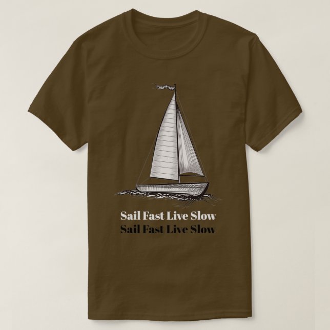 T-shirt naviguer vite vivre lent (Design devant)