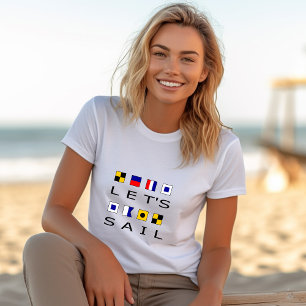 T-shirt Naviguons sur des drapeaux marins colorés
