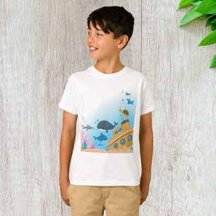 T-shirt Navire Coulé Et Poissons